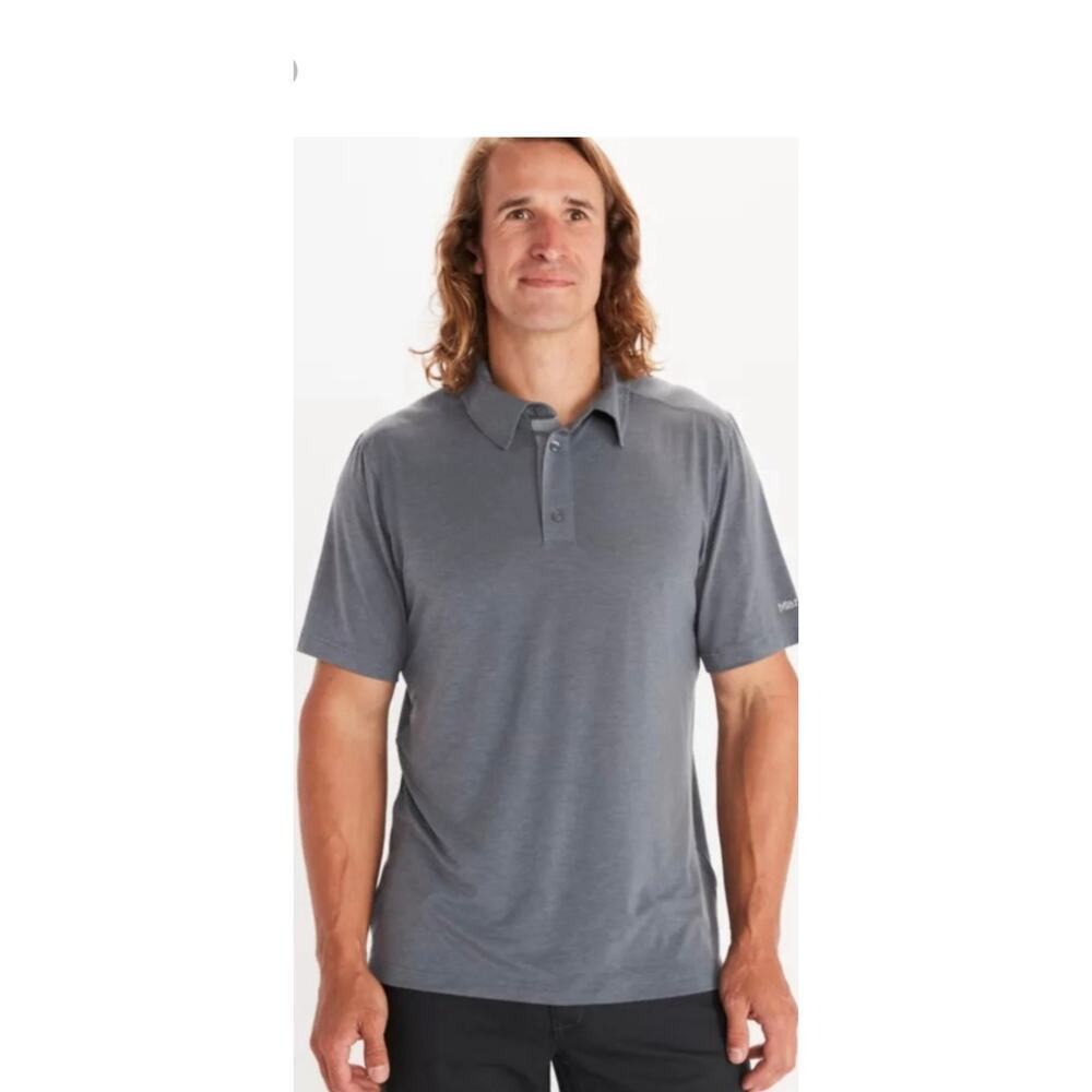 Marmot Men’s Wallace Short-Sleeve Polo Shirt charcoal dark gray color size large